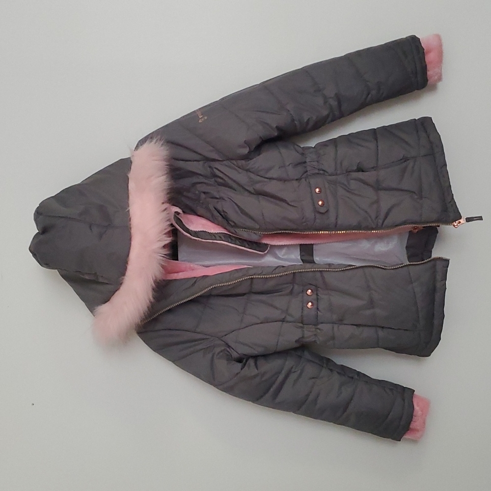 Free Country Girls Olive and Pink Parka